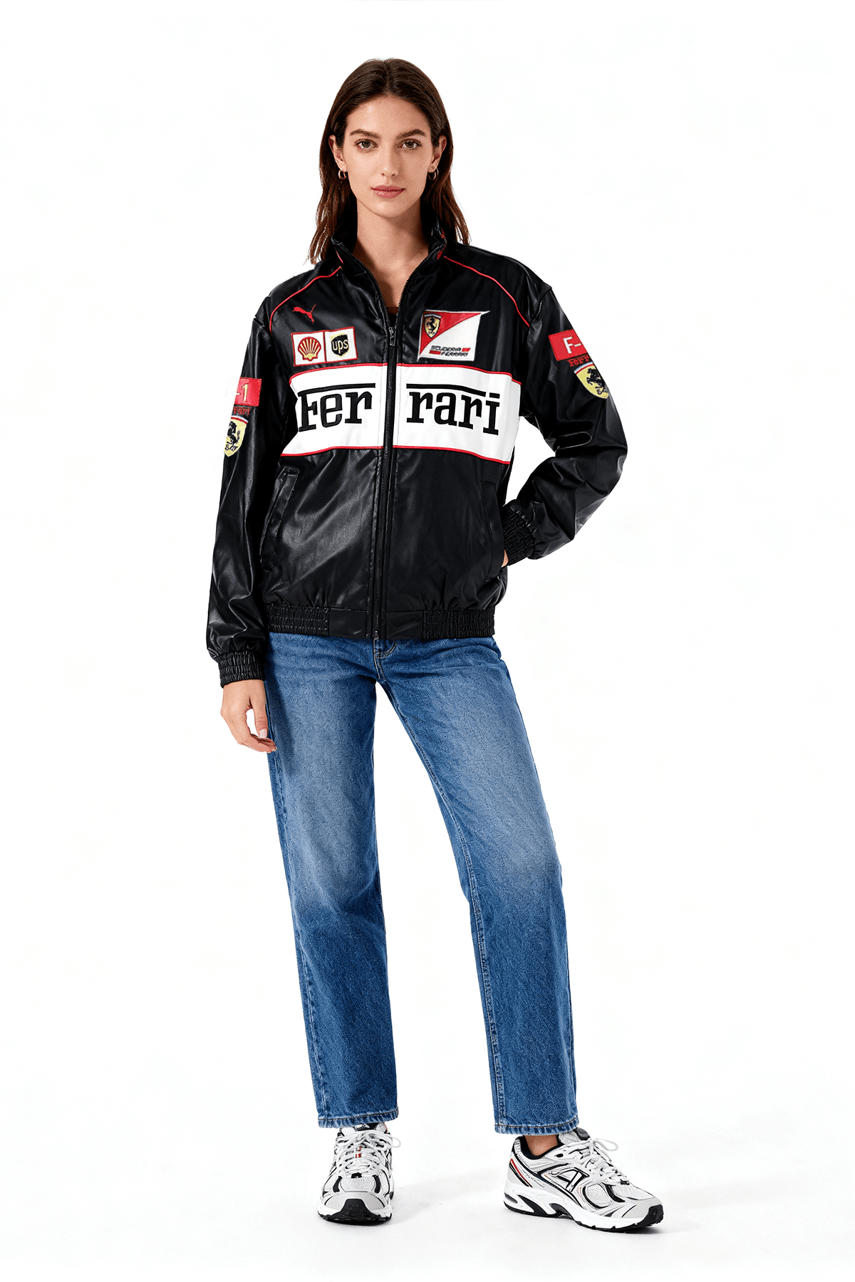 FR F1 Vintage Leather Jacket - White Edition