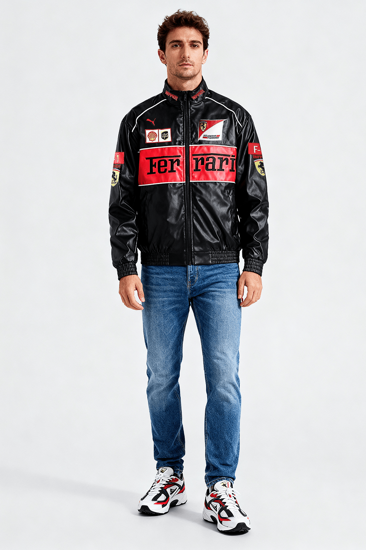 FR F1 Vintage Leather Jacket - Red Edition