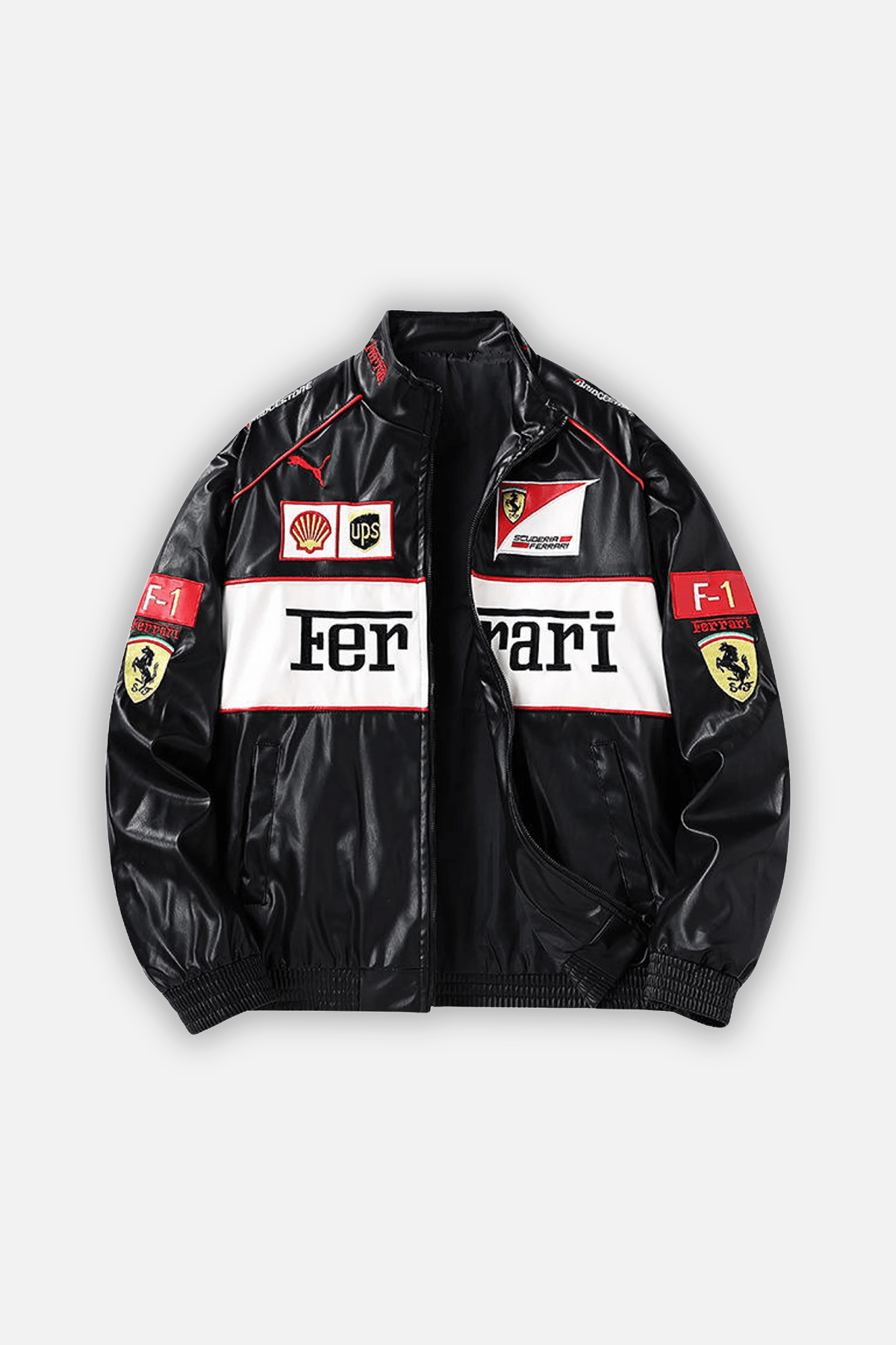FR F1 Vintage Leather Jacket - White Edition