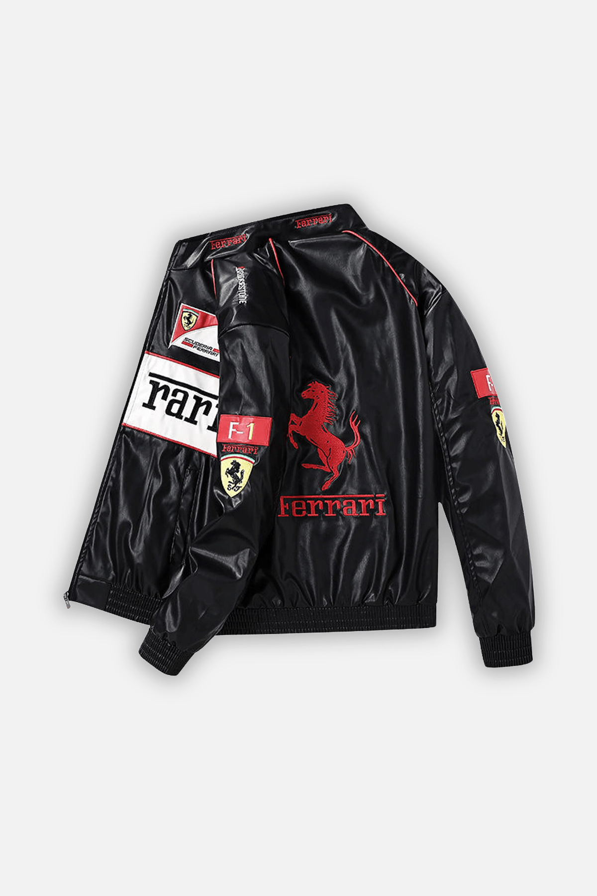 FR F1 Vintage Leather Jacket - White Edition